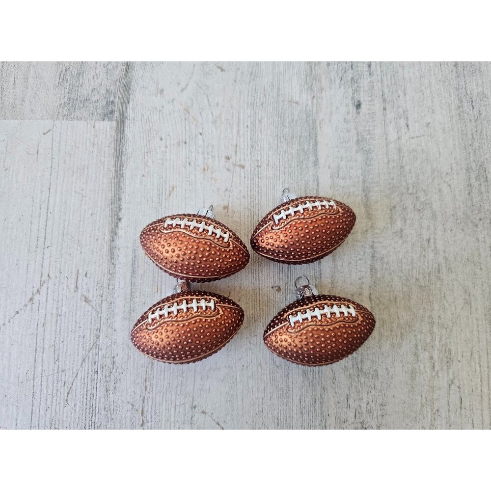 Vintage mini football glass ornament set Xmas tree‎
